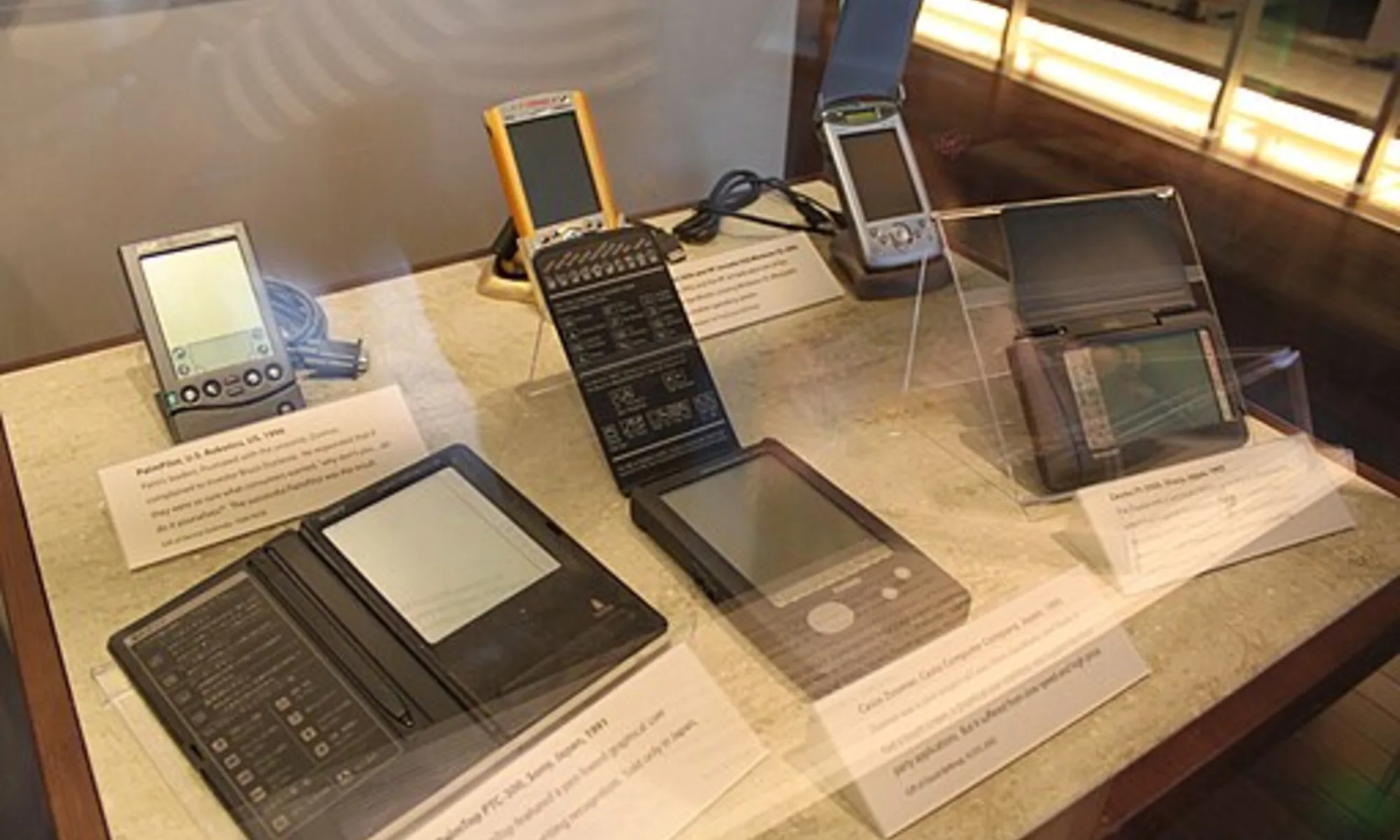 Palm Pilot models at the Computer History Museum